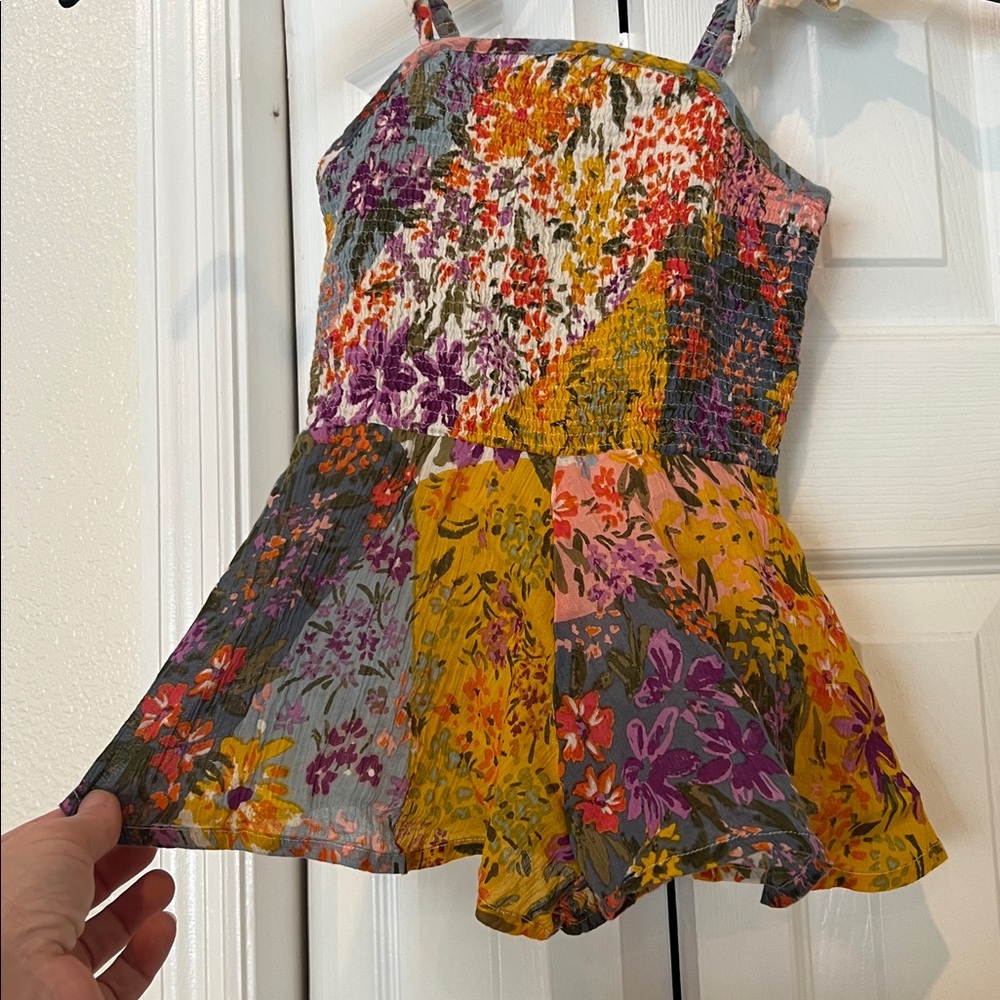 Mimi & Maggie Boho Floral Patchwork romper